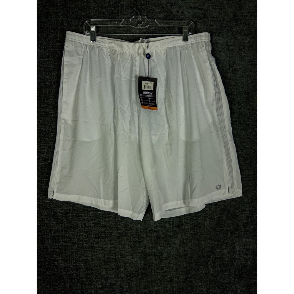 IBKUL Shorts Mens 2XL White UPF 50+‎ Quick Dry UPF 50 Mesh Athletic Gym